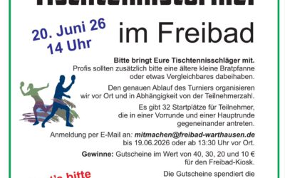 Warthausen feiert – Tischtennisturnier im Freibad
