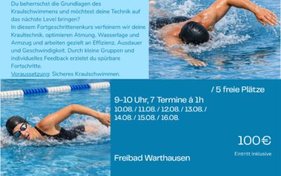 Kraulschwimmkurs für fortgeschrittene Erwachsene